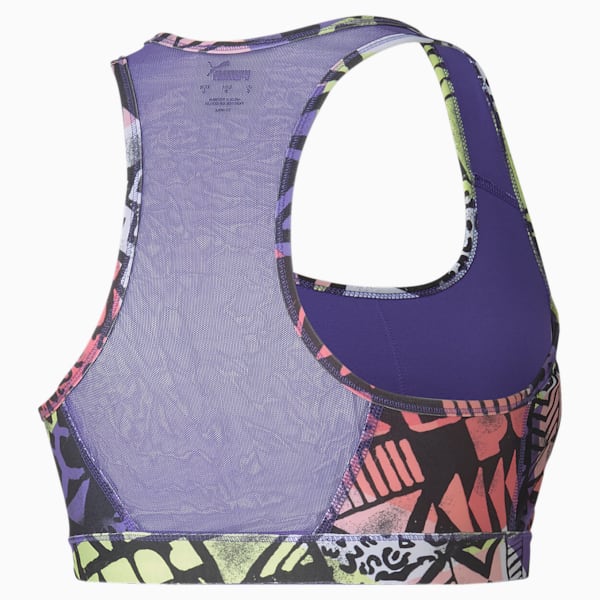 4Keeps Graphic Women's Mid Impact Bra, Purple Corallites-Multi Q2 Prt, extralarge