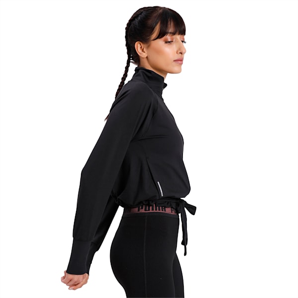 Studio Women's Raglan Sleeves Adjustable Jacket, Puma Black