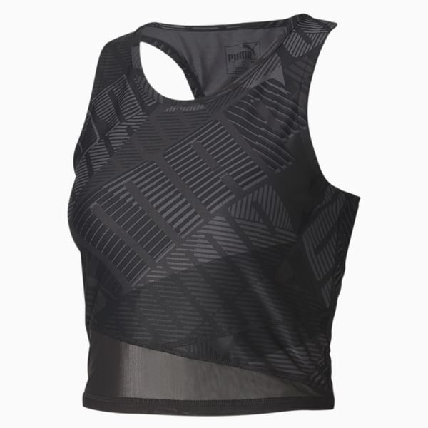 Be Bold Women's AOP Crop Top, Puma Black-Print, extralarge