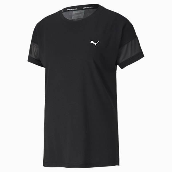Feel It Women's Mesh Logo T-Shirt, Puma Black