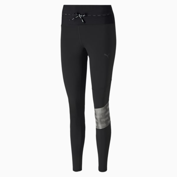 PUMA Damen Elite Speed Tight Leggings, Black-Silver, XL : : Fashion