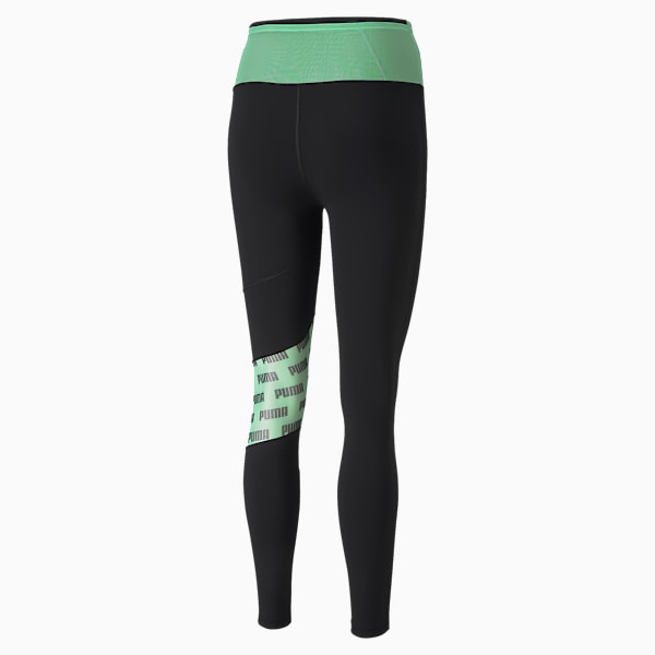 Feel It Women's Mesh 7/8 Leggings, Puma Black-Green Glimmer, extralarge