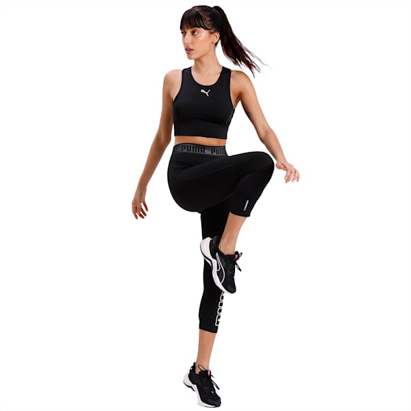 Logo Elastic Women's 3/4 Tights, Puma Black, extralarge-IND