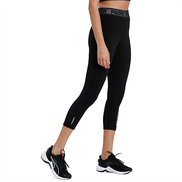 Logo Elastic Women's 3/4 Tights, Puma Black, extralarge-IND
