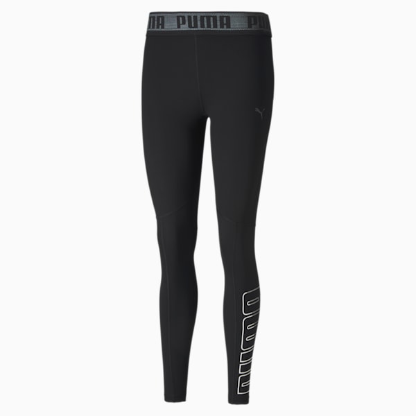 Logo Elastic Women's 7/8 Leggings, Puma Black, extralarge