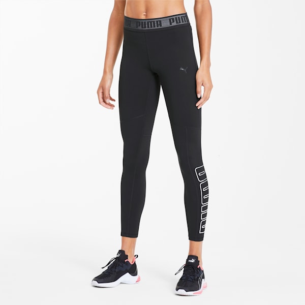 Logo Elastic Women's 7/8 Leggings, Puma Black, extralarge