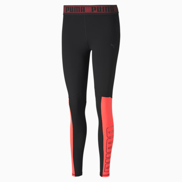 Logo Elastic Women's 7/8 Leggings, Puma Black-Ignite Pink, extralarge