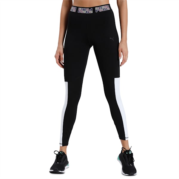 Logo Elastic Women's 7/8 Tight, Puma Black-Puma White, extralarge-IND