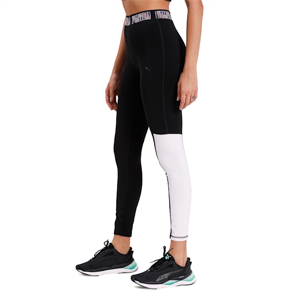 Logo Elastic Women's 7/8 Tight, Puma Black-Puma White, extralarge-IND