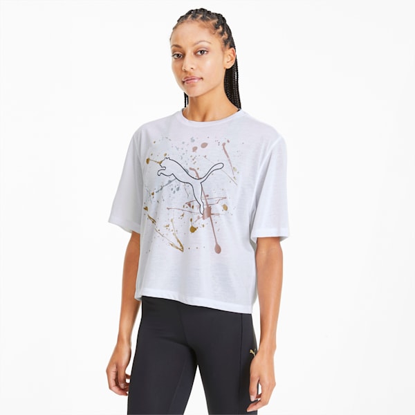 Metal Splash Women's Graphic Tee, Puma White, extralarge