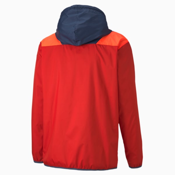 Reactive Men's Woven Training Jacket, High Risk Red-Lava Blast-Dark Denim, extralarge