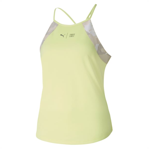 PUMA x FIRST MILE Women's Training Tank, Sunny Lime-Camo Prt, extralarge-IND