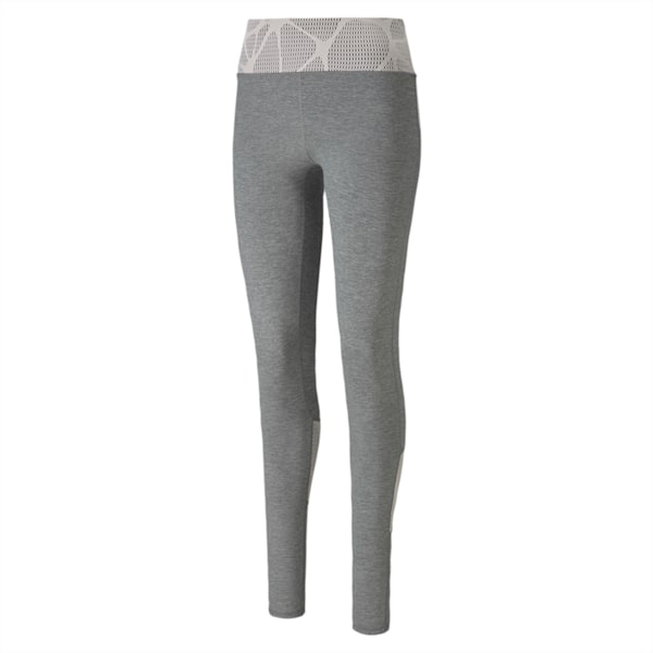 Lace Eclipse Full Women's Tights, Medium Gray Heather-Rosewater, extralarge-IND