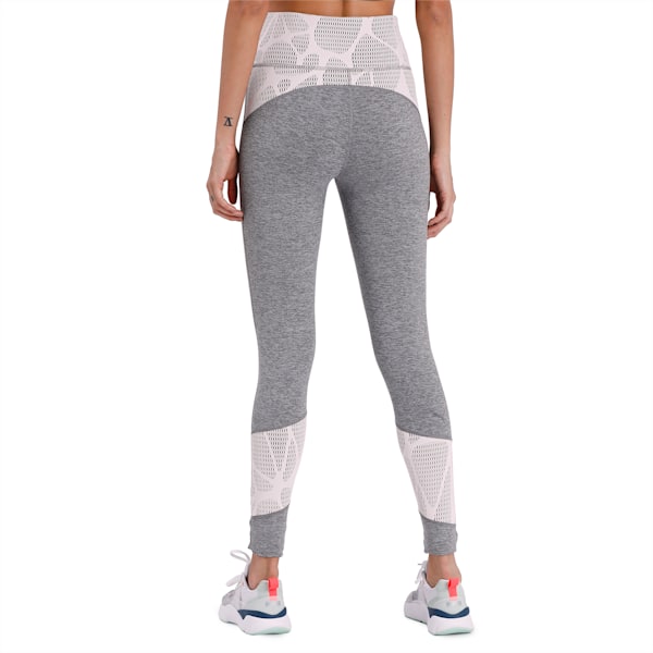 Lace Eclipse Full Women's Tights, Medium Gray Heather-Rosewater, extralarge-IND