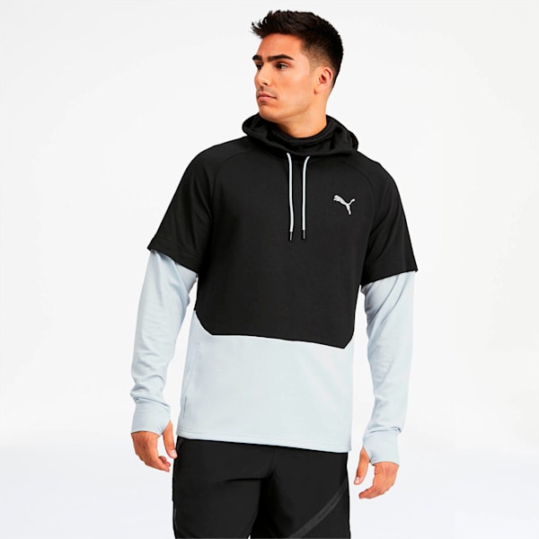 Extract Protect Men's Hoodie, Puma Black-Grey Dawn, extralarge