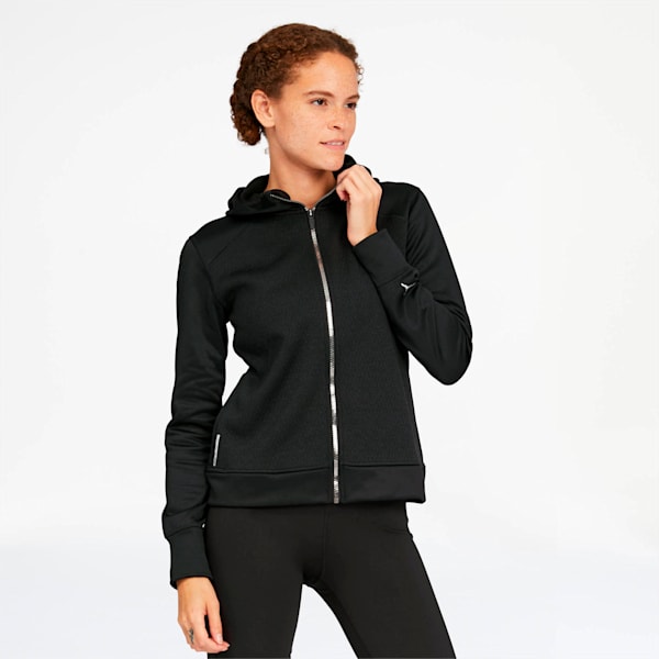 After Glow Women's Full Zip Hoodie, Puma Black, extralarge