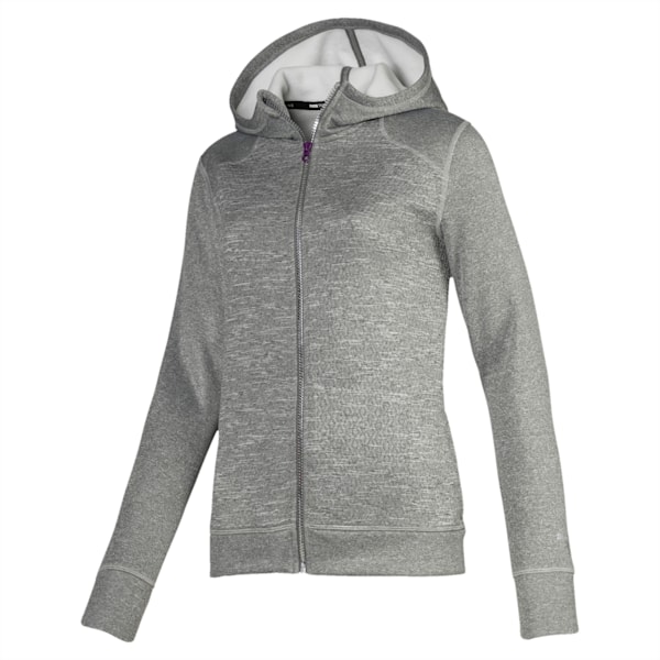 After Glow Fleece Full Zip Women's Hoodie, Medium Gray Heather, extralarge-IND