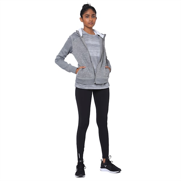 After Glow Fleece Full Zip Women's Hoodie, Medium Gray Heather, extralarge-IND