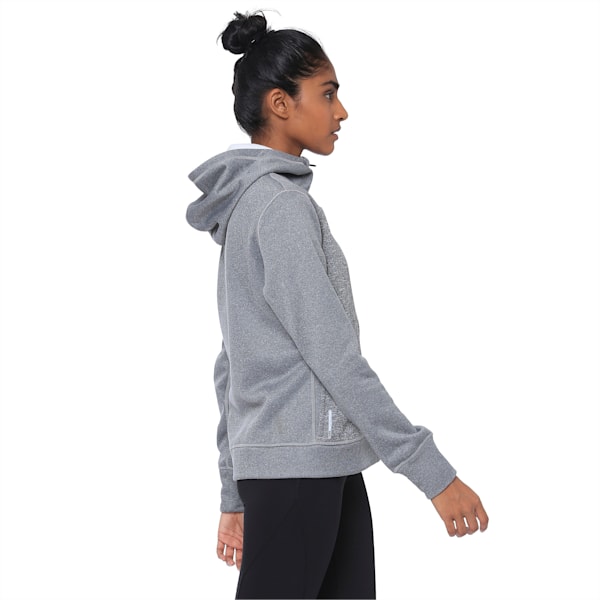 After Glow Fleece Full Zip Women's Hoodie, Medium Gray Heather, extralarge-IND