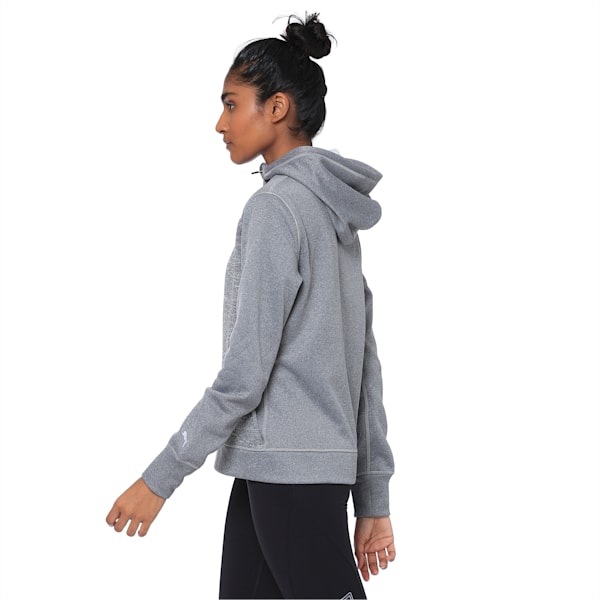 After Glow Fleece Full Zip Women's Hoodie, Medium Gray Heather, extralarge-IND