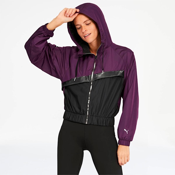 After Glow Women's Statement Jacket, Plum Purple-Puma Black, extralarge