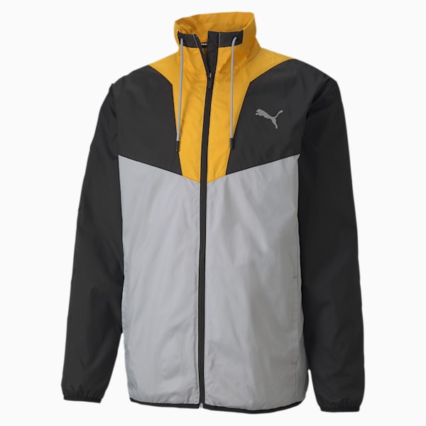 Reactive Men's Track Jacket, High Rise-Black-Golden Rod, extralarge