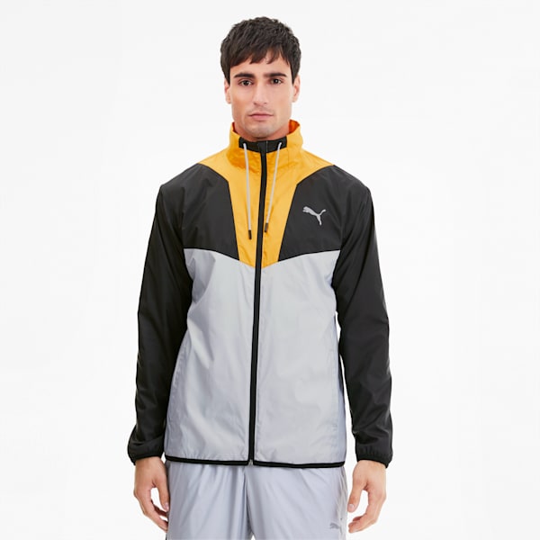 Reactive Men's Track Jacket, High Rise-Black-Golden Rod, extralarge