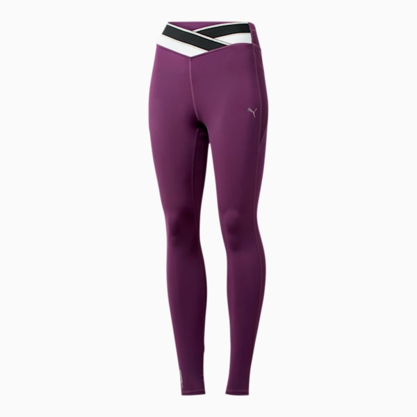 Metallic Feel It Women's Leggings, Plum Purple-Puma Black, extralarge