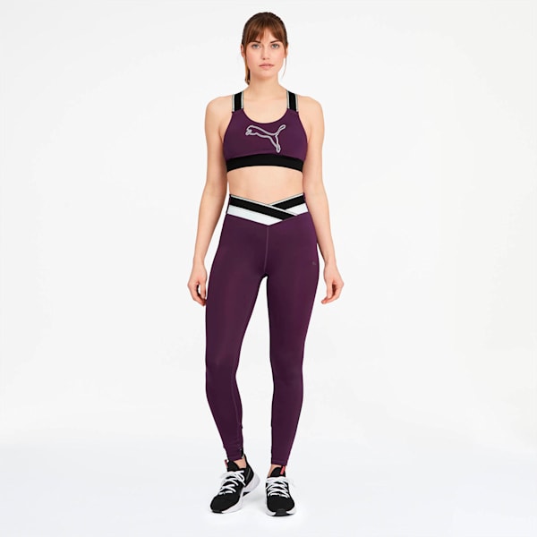 Metallic Feel It Women's Leggings, Plum Purple-Puma Black, extralarge