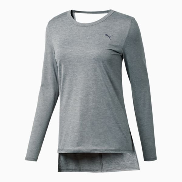 Studio Women's Layering Long Sleeve Tee, Medium Gray Heather, extralarge