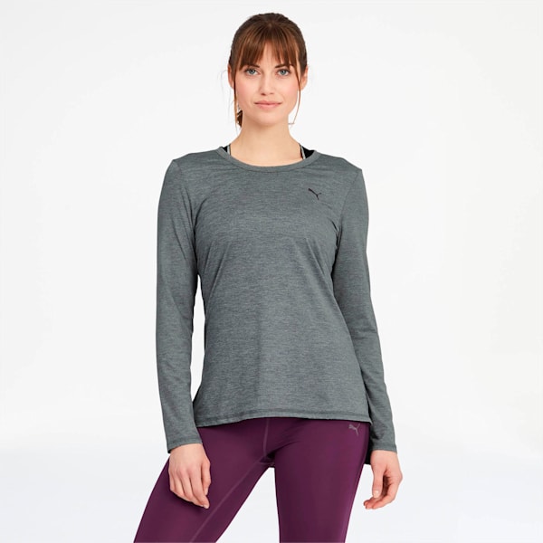 Studio Women's Layering Long Sleeve Tee, Medium Gray Heather, extralarge