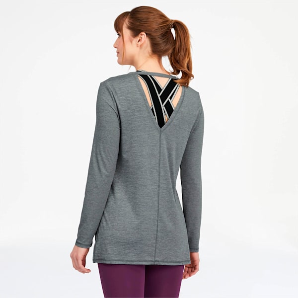 Studio Women's Layering Long Sleeve Tee, Medium Gray Heather, extralarge