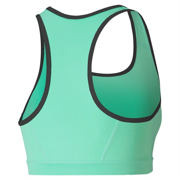 4Keeps Mid Impact Women's Bra, Green Glimmer-Puma Black-Cat, extralarge-IND