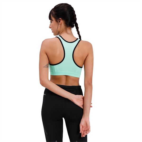 4Keeps Mid Impact Women's Bra, Green Glimmer-Puma Black-Cat, extralarge-IND