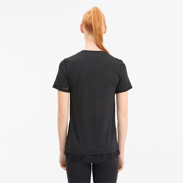 Studio Mixed Lace Women's Tee, Puma Black, extralarge