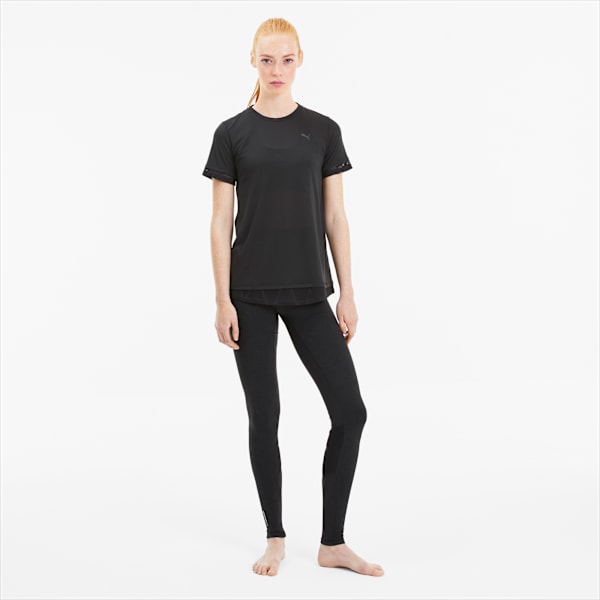 Studio Mixed Lace Women's Tee, Puma Black, extralarge