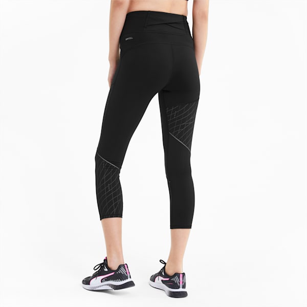 Graphic 3/4 dryCELL Reflective Tec Women's Running Leggings, Puma Black, extralarge-IND