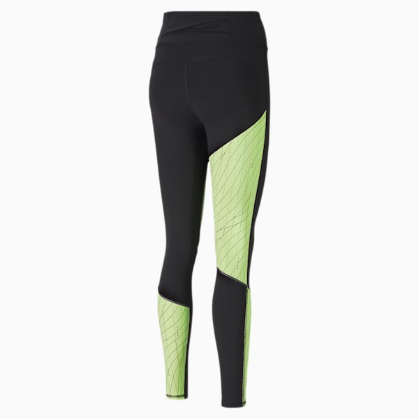 RUN Graphic Long Women's Running Tights, Puma Black-Fizzy Yellow, extralarge-IND