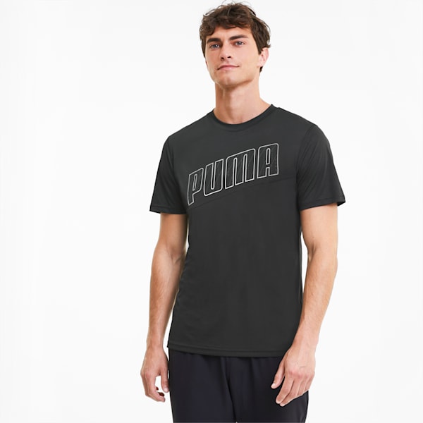 Run Men's Logo T-Shirt, Puma Black, extralarge-IND