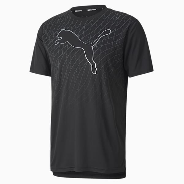 Run Men's Graphic Cat Tee, Puma Black-QUIET SHADE, extralarge