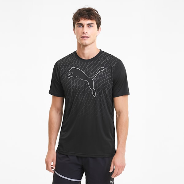 Run Men's Graphic Cat Tee, Puma Black-QUIET SHADE, extralarge