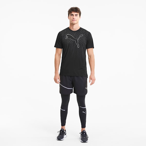 Run Men's Graphic Cat Tee, Puma Black-QUIET SHADE, extralarge