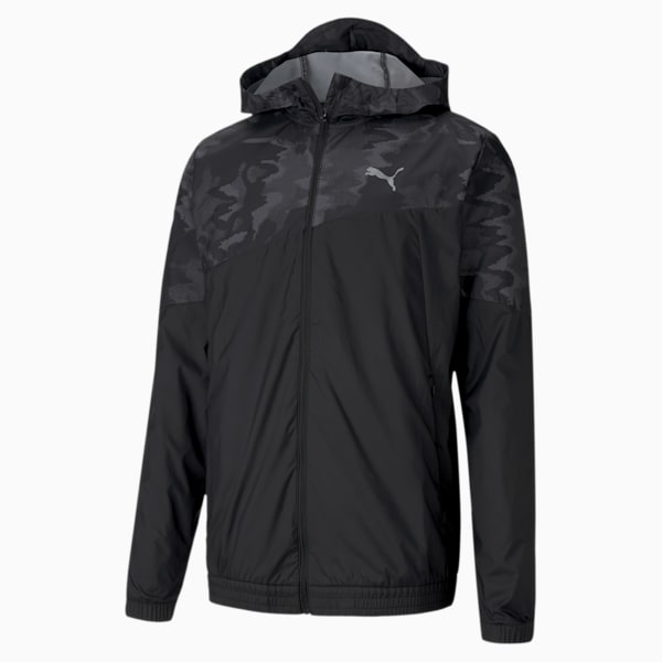 Puma run graphic hooded jacket deals