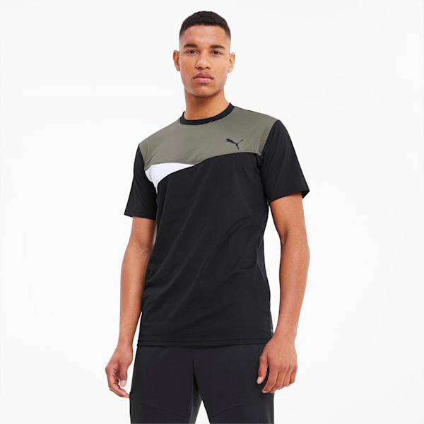 Train Men's Colorblock Tee, Puma Black, extralarge