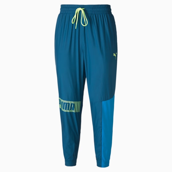 Woven windCELL Men's Training Pants, Digi-blue-Nrgy Blue-Fizzy Yellow, extralarge-AUS