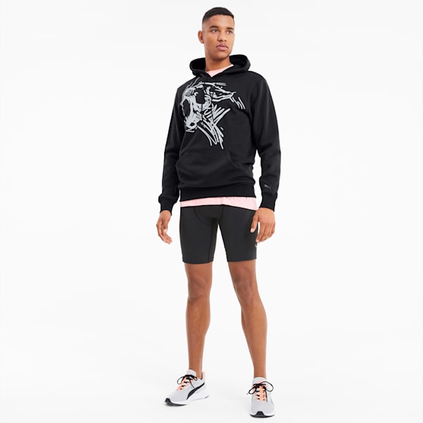Performance Graphic Men's Training Hoodie, Puma Black-White Big Cat, extralarge-IND