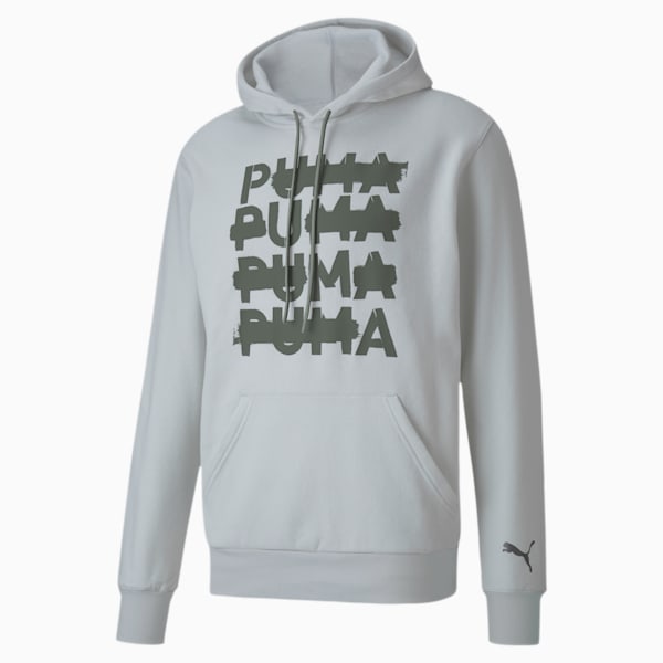 Performance Men's Graphic Hoodie, Vaporous Gray-Thyme PUMA X, extralarge