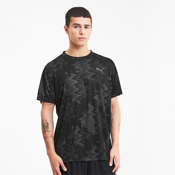 Performance AOP Shirt Sleeves Men's T-Shirt, Puma Black-Zen AOP, extralarge-IND