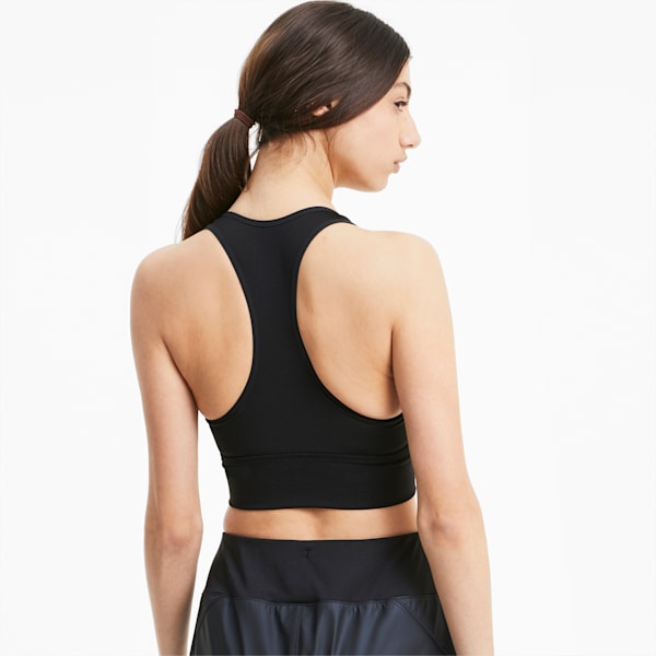 Long Line Mid Impact Women's Bra, Puma Black