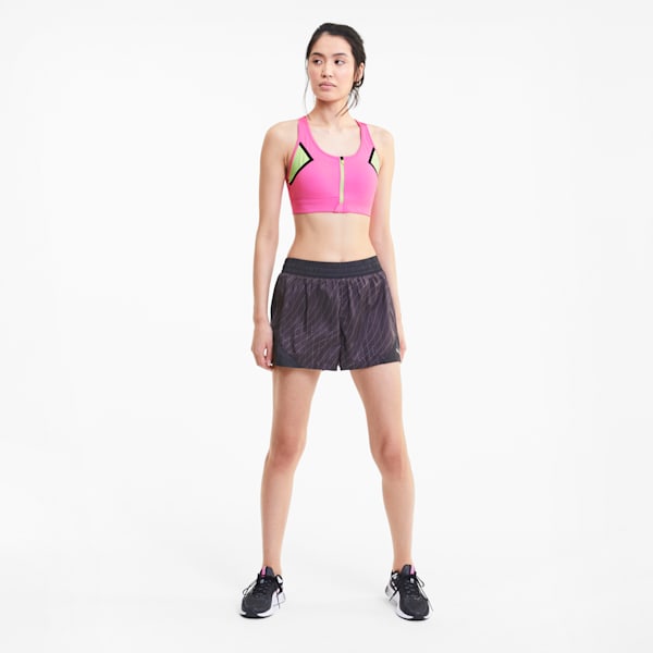 High Impact Women's Front Zip Bra, Luminous Pink, extralarge